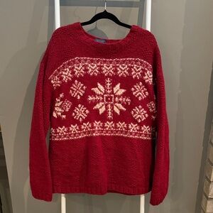 Women’s Vintage American Eagle Cozy Red Snowflake Sweater